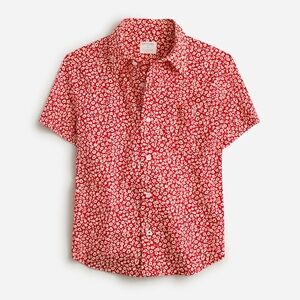 Crewcuts Kids' washed short-sleeve stretch poplin button-down in floral